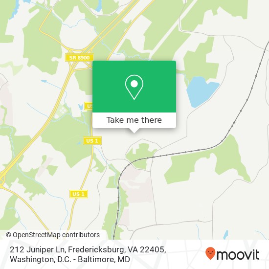 Mapa de 212 Juniper Ln, Fredericksburg, VA 22405