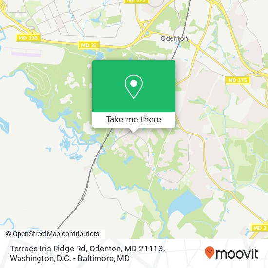 Mapa de Terrace Iris Ridge Rd, Odenton, MD 21113