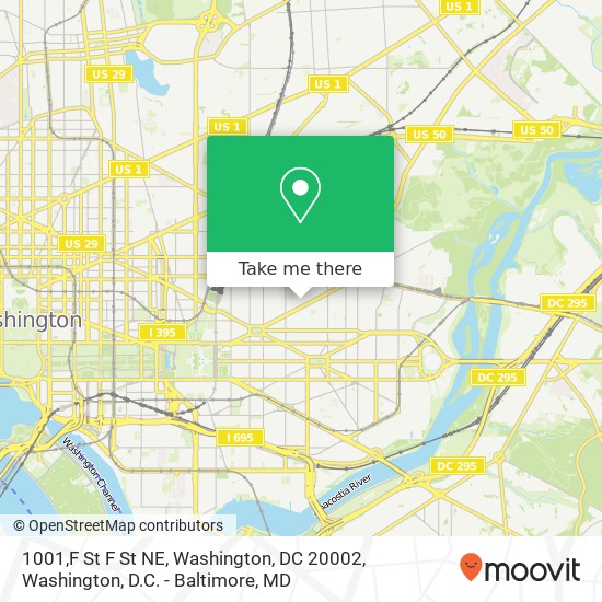 1001,F St F St NE, Washington, DC 20002 map