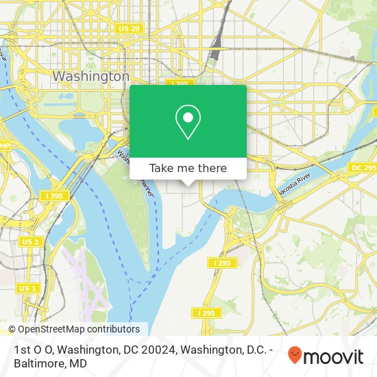 Mapa de 1st O O, Washington, DC 20024