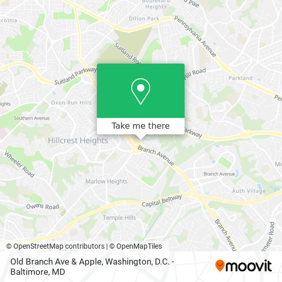 Old Branch Ave & Apple map