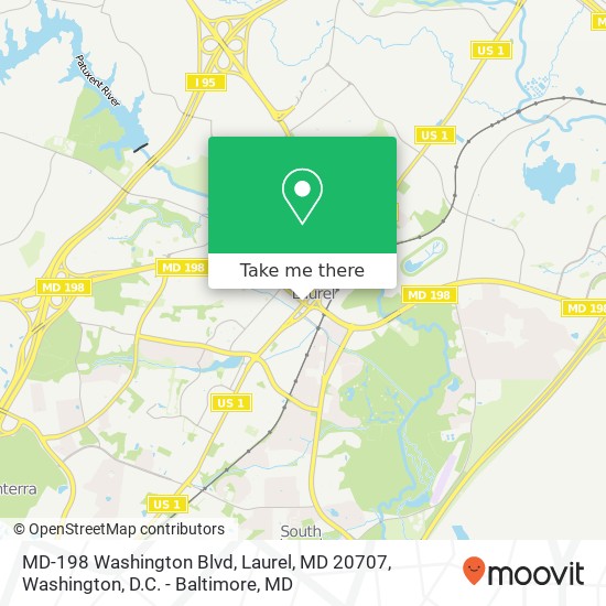 Mapa de MD-198 Washington Blvd, Laurel, MD 20707