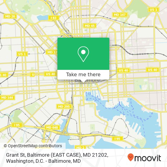 Grant St, Baltimore (EAST CASE), MD 21202 map