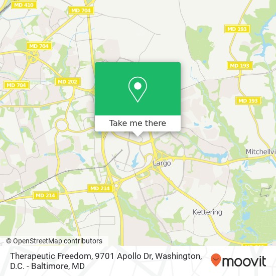 Mapa de Therapeutic Freedom, 9701 Apollo Dr