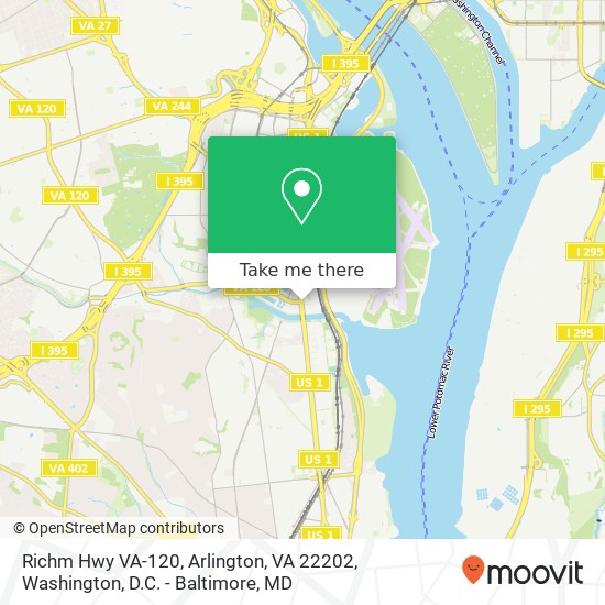 Mapa de Richm Hwy VA-120, Arlington, VA 22202