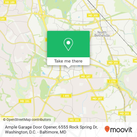 Mapa de Ample Garage Door Opener, 6555 Rock Spring Dr