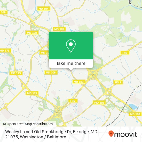 Mapa de Wesley Ln and Old Stockbridge Dr, Elkridge, MD 21075