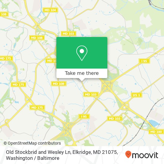 Old Stockbrid and Wesley Ln, Elkridge, MD 21075 map