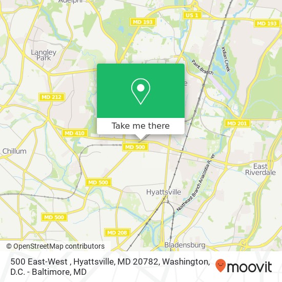 Mapa de 500 East-West , Hyattsville, MD 20782