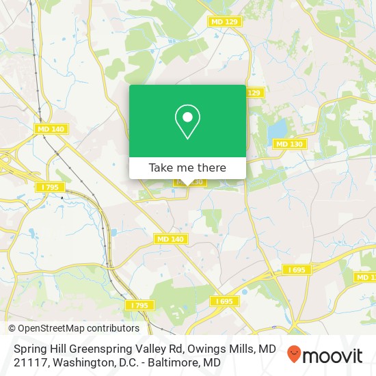 Spring Hill Greenspring Valley Rd, Owings Mills, MD 21117 map