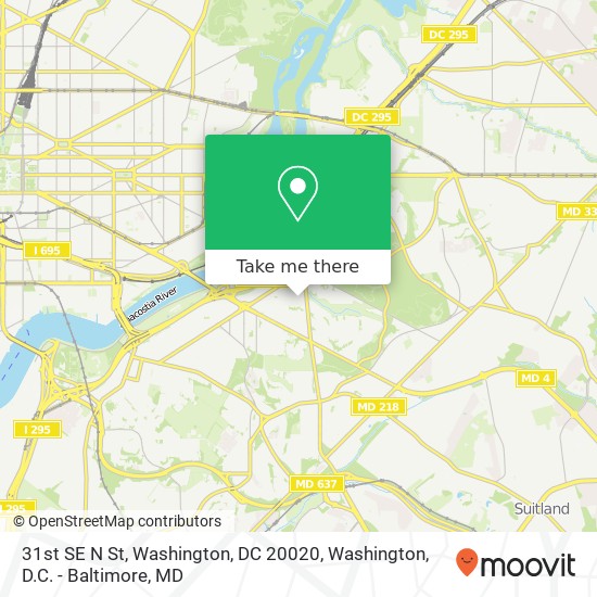 31st SE N St, Washington, DC 20020 map