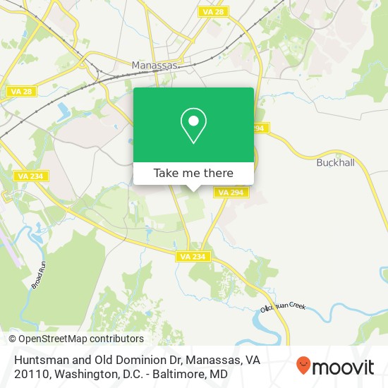 Huntsman and Old Dominion Dr, Manassas, VA 20110 map