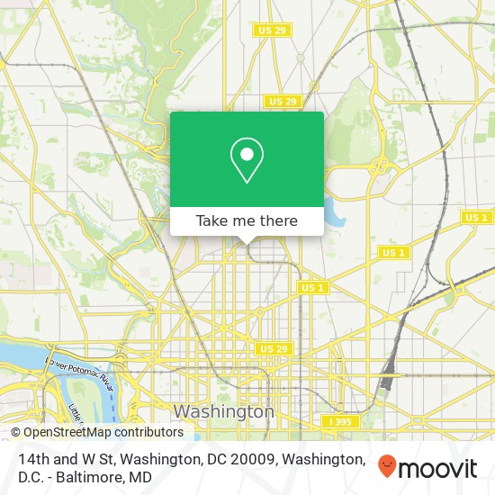 14th and W St, Washington, DC 20009 map