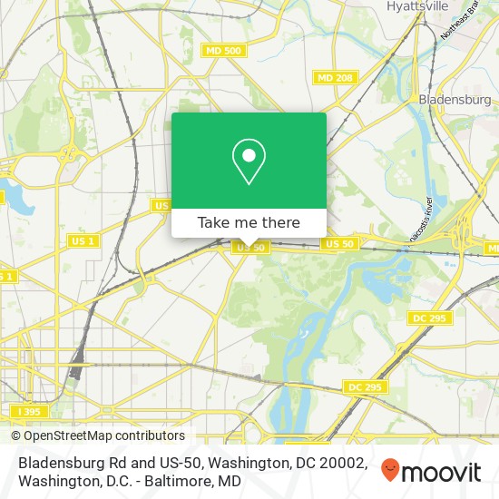 Bladensburg Rd and US-50, Washington, DC 20002 map