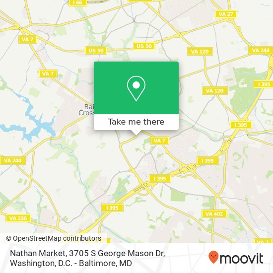 Mapa de Nathan Market, 3705 S George Mason Dr