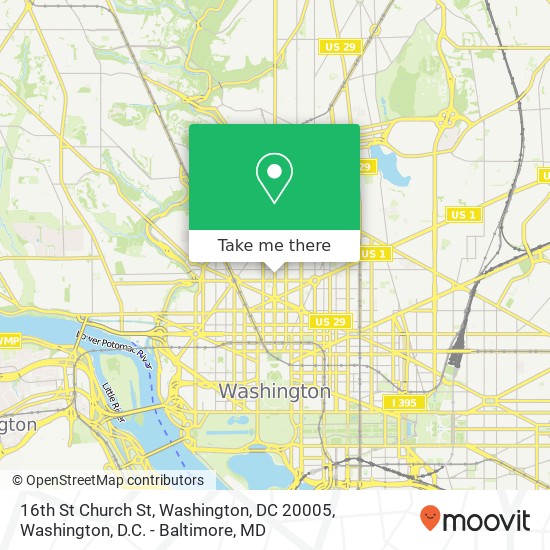 Mapa de 16th St Church St, Washington, DC 20005
