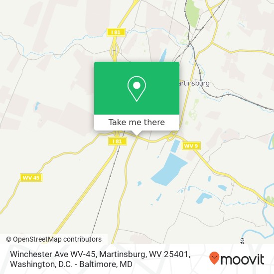 Winchester Ave WV-45, Martinsburg, WV 25401 map