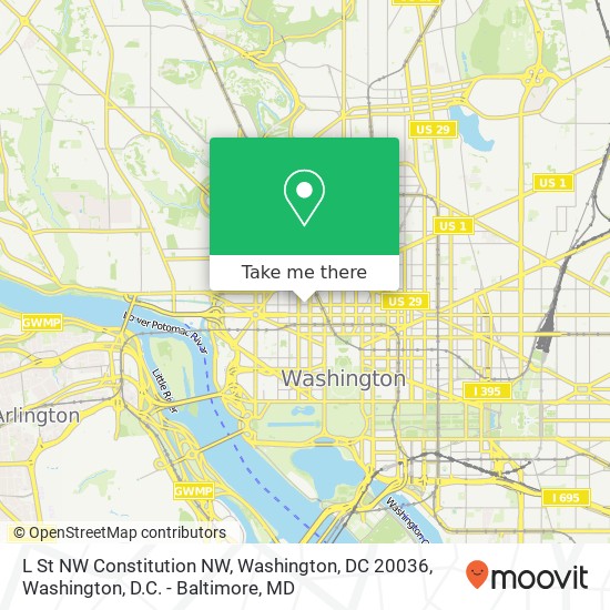 L St NW Constitution NW, Washington, DC 20036 map