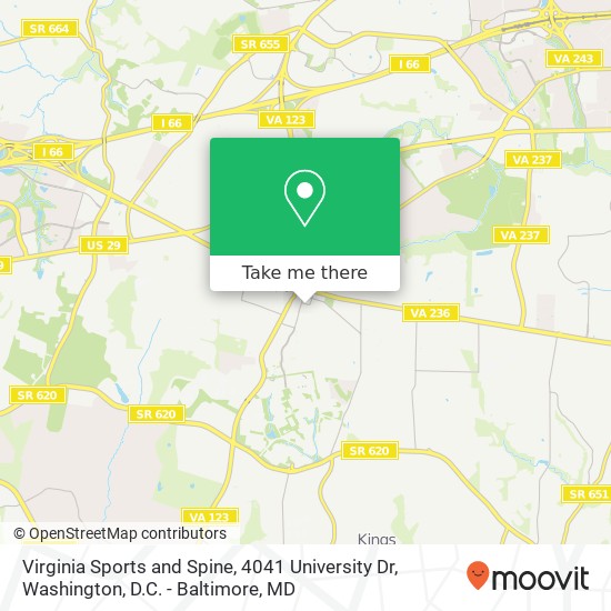 Virginia Sports and Spine, 4041 University Dr map