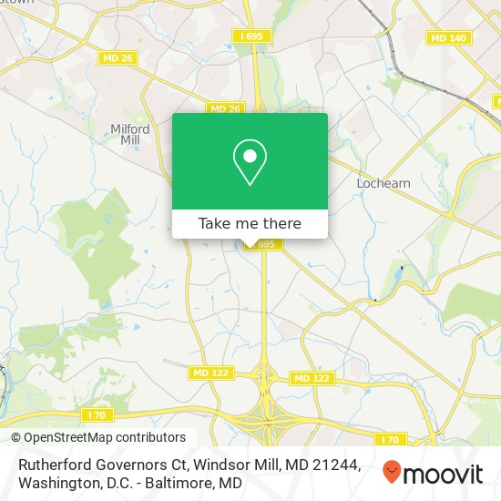 Mapa de Rutherford Governors Ct, Windsor Mill, MD 21244