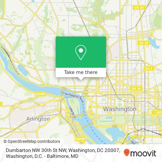 Dumbarton NW 30th St NW, Washington, DC 20007 map