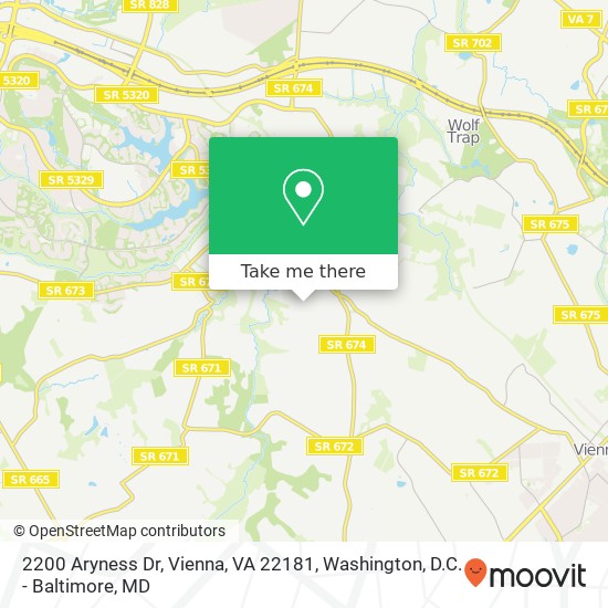 Mapa de 2200 Aryness Dr, Vienna, VA 22181