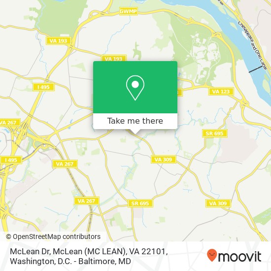Mapa de McLean Dr, McLean (MC LEAN), VA 22101
