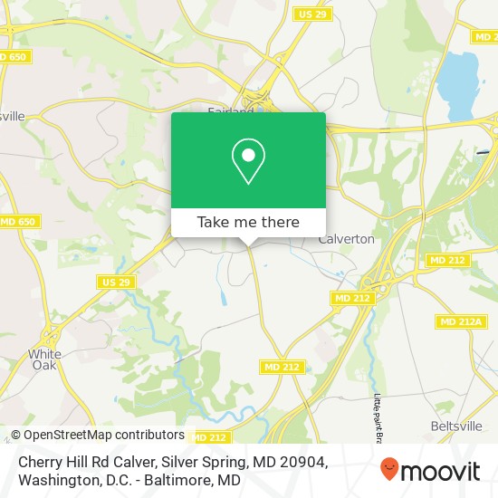 Mapa de Cherry Hill Rd Calver, Silver Spring, MD 20904