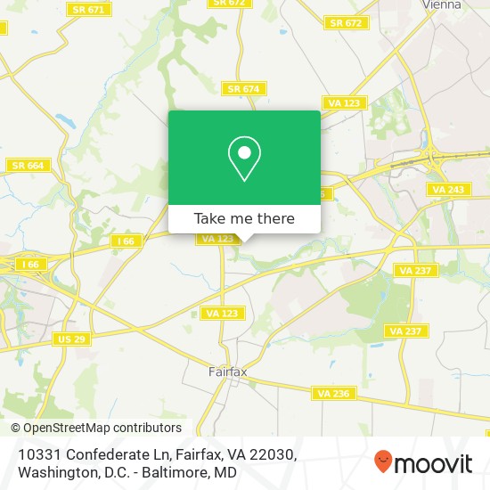 10331 Confederate Ln, Fairfax, VA 22030 map