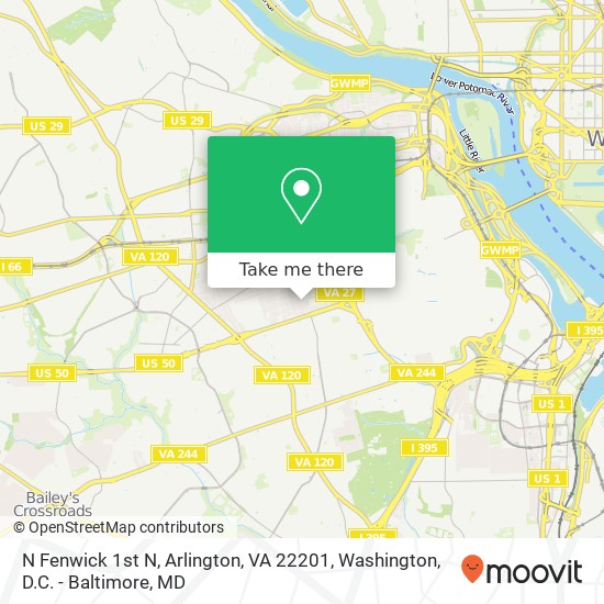 Mapa de N Fenwick 1st N, Arlington, VA 22201