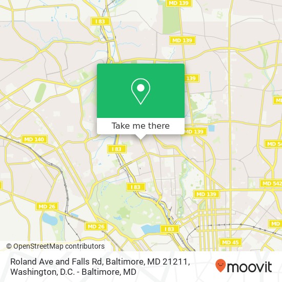 Roland Ave and Falls Rd, Baltimore, MD 21211 map