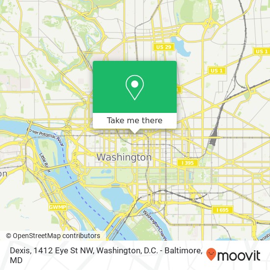 Mapa de Dexis, 1412 Eye St NW