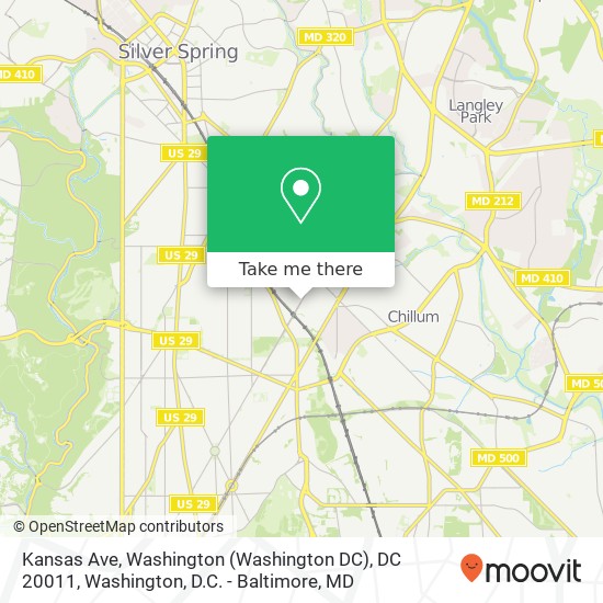 Mapa de Kansas Ave, Washington (Washington DC), DC 20011