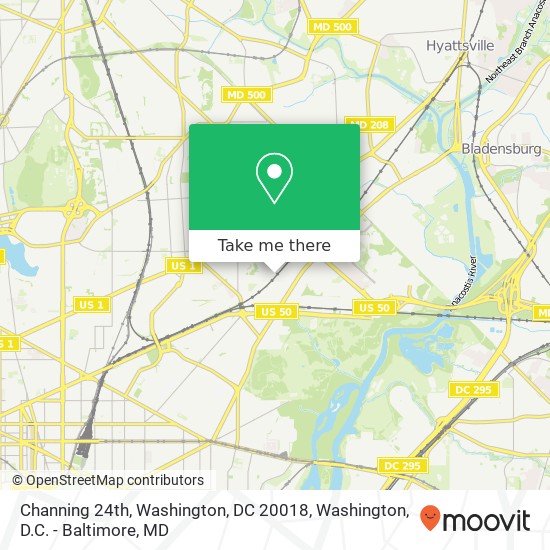 Channing 24th, Washington, DC 20018 map