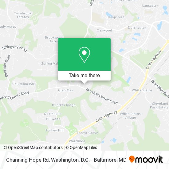 Channing Hope Rd, White Plains, MD 20695 map