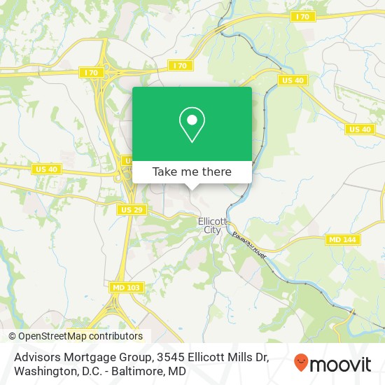 Mapa de Advisors Mortgage Group, 3545 Ellicott Mills Dr