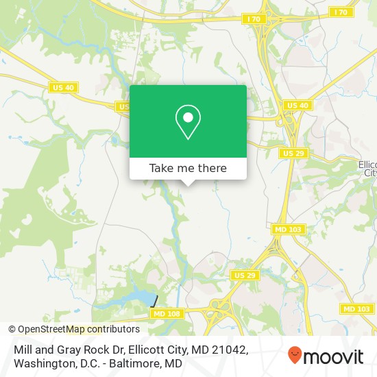 Mill and Gray Rock Dr, Ellicott City, MD 21042 map