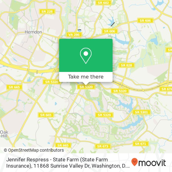 Mapa de Jennifer Respress - State Farm (State Farm Insurance), 11868 Sunrise Valley Dr
