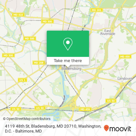 Mapa de 4119 48th St, Bladensburg, MD 20710