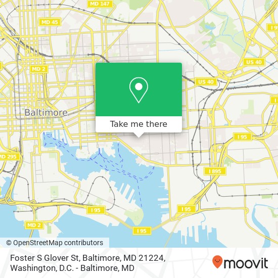 Mapa de Foster S Glover St, Baltimore, MD 21224