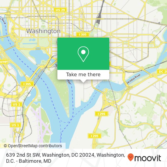 Mapa de 639 2nd St SW, Washington, DC 20024