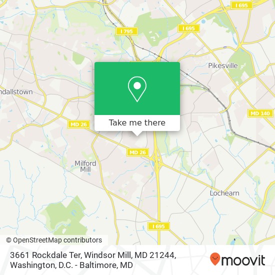Mapa de 3661 Rockdale Ter, Windsor Mill, MD 21244