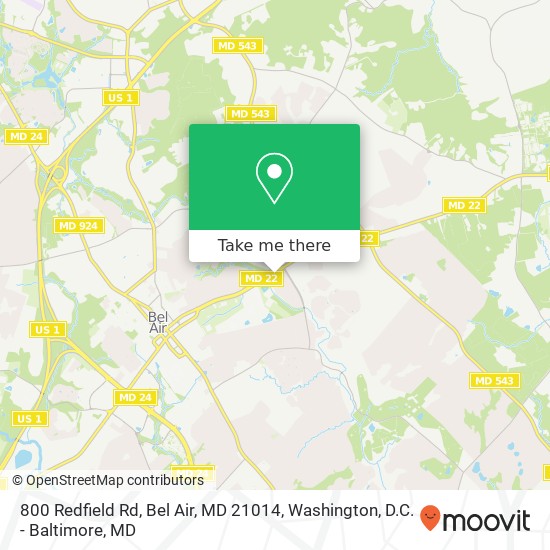 800 Redfield Rd, Bel Air, MD 21014 map