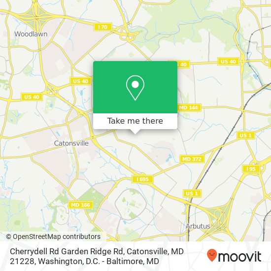 Mapa de Cherrydell Rd Garden Ridge Rd, Catonsville, MD 21228