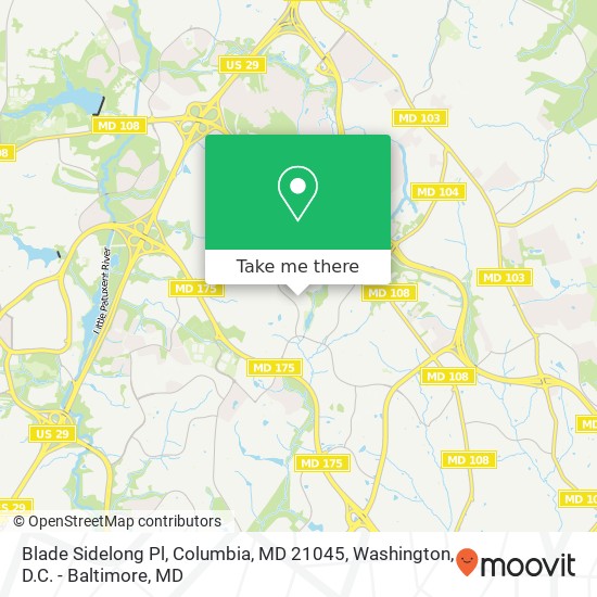 Mapa de Blade Sidelong Pl, Columbia, MD 21045