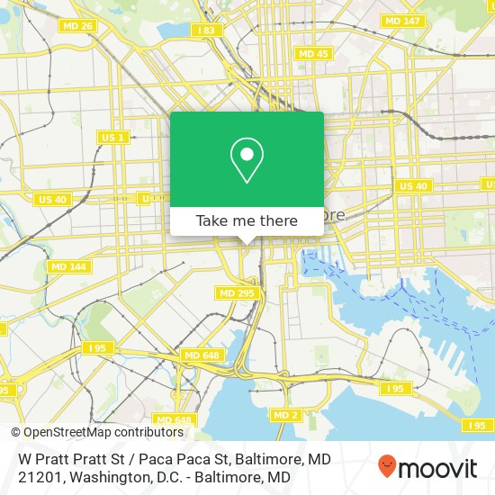 W Pratt Pratt St / Paca Paca St, Baltimore, MD 21201 map