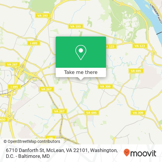 Mapa de 6710 Danforth St, McLean, VA 22101