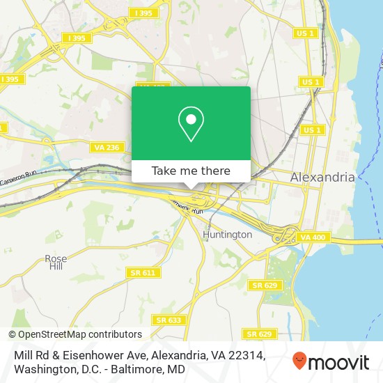Mapa de Mill Rd & Eisenhower Ave, Alexandria, VA 22314