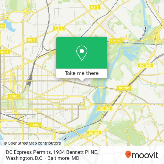 DC Express Permits, 1934 Bennett Pl NE map