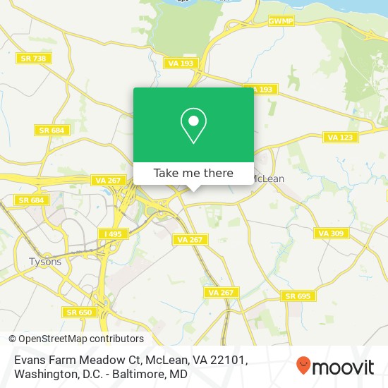 Evans Farm Meadow Ct, McLean, VA 22101 map